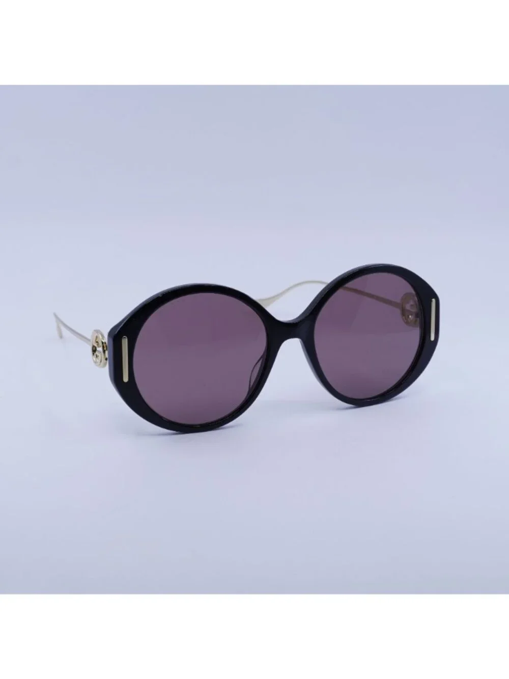 Gucci GG1202S 001 Sunglasses Black Round Frame, Brown Lenses